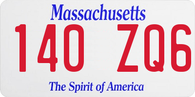 MA license plate 140ZQ6