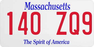 MA license plate 140ZQ9