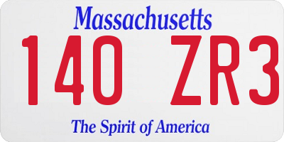 MA license plate 140ZR3