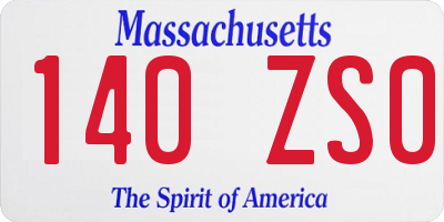 MA license plate 140ZS0