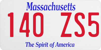 MA license plate 140ZS5