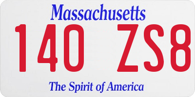 MA license plate 140ZS8