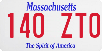 MA license plate 140ZT0