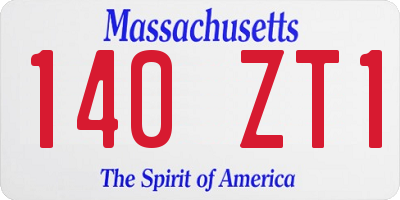 MA license plate 140ZT1