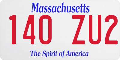 MA license plate 140ZU2
