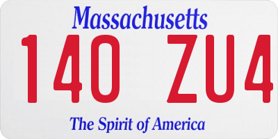 MA license plate 140ZU4