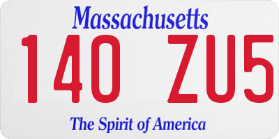 MA license plate 140ZU5