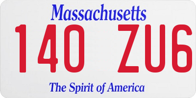 MA license plate 140ZU6