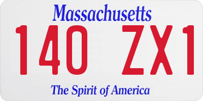 MA license plate 140ZX1