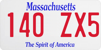 MA license plate 140ZX5