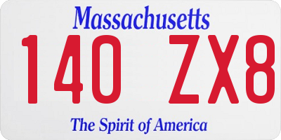 MA license plate 140ZX8