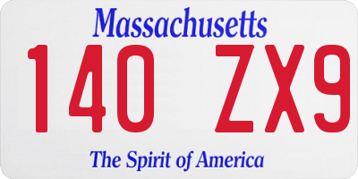 MA license plate 140ZX9