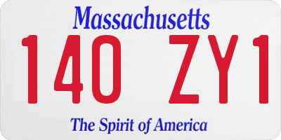 MA license plate 140ZY1