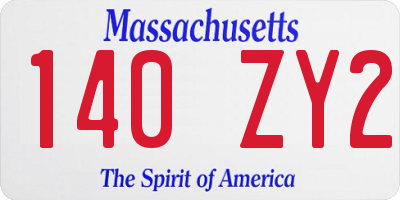 MA license plate 140ZY2