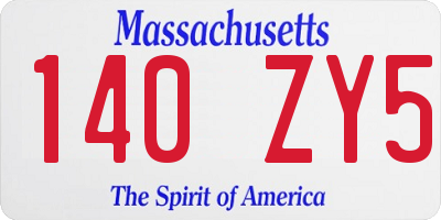 MA license plate 140ZY5