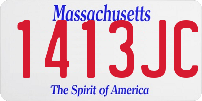 MA license plate 1413JC