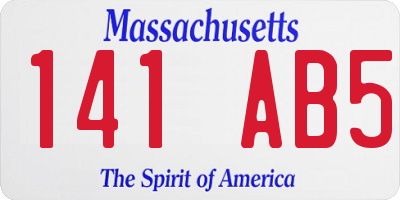 MA license plate 141AB5