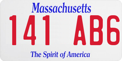 MA license plate 141AB6