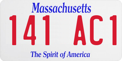 MA license plate 141AC1