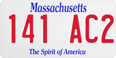 MA license plate 141AC2