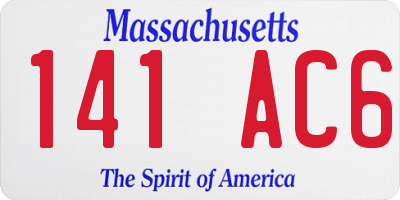 MA license plate 141AC6