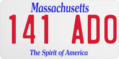 MA license plate 141AD0