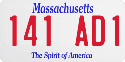 MA license plate 141AD1