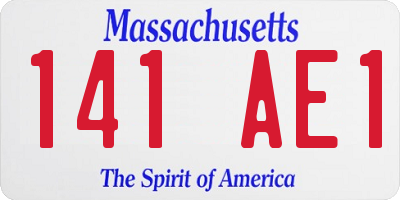 MA license plate 141AE1