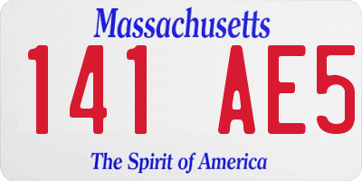 MA license plate 141AE5