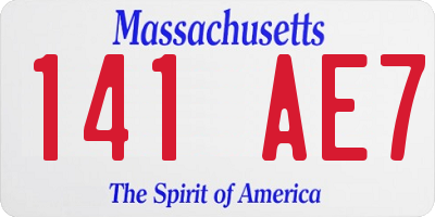MA license plate 141AE7
