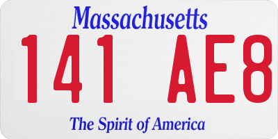 MA license plate 141AE8