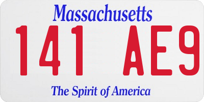 MA license plate 141AE9