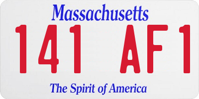 MA license plate 141AF1