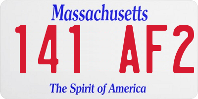 MA license plate 141AF2