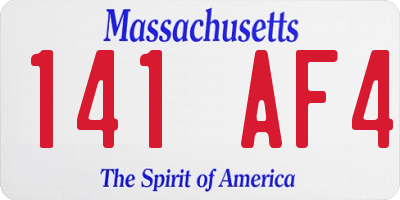 MA license plate 141AF4