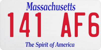 MA license plate 141AF6