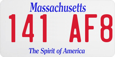 MA license plate 141AF8