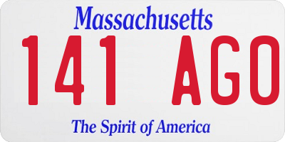 MA license plate 141AG0