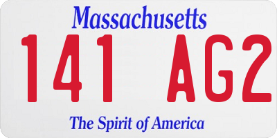 MA license plate 141AG2