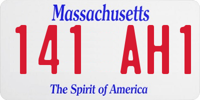 MA license plate 141AH1
