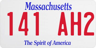 MA license plate 141AH2