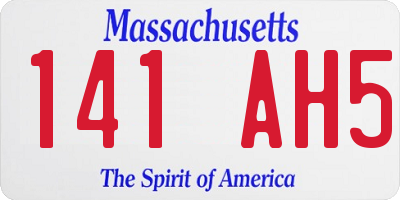 MA license plate 141AH5