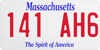 MA license plate 141AH6