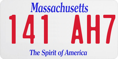 MA license plate 141AH7