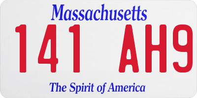 MA license plate 141AH9