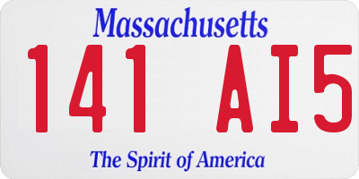 MA license plate 141AI5