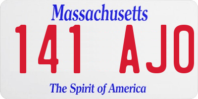 MA license plate 141AJ0