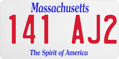 MA license plate 141AJ2