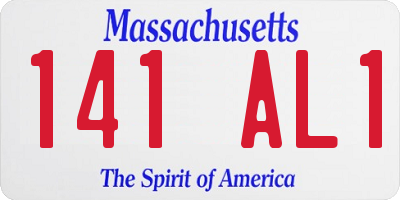 MA license plate 141AL1