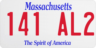 MA license plate 141AL2
